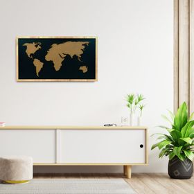 Cuadro Mapamundi 60*33 Cm Natural/Negro