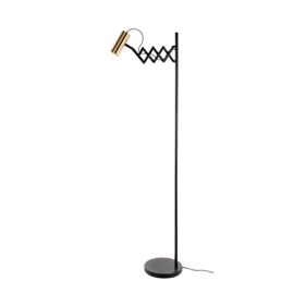 Lámpara De Piso Pole Zigzag Negro/Dorado