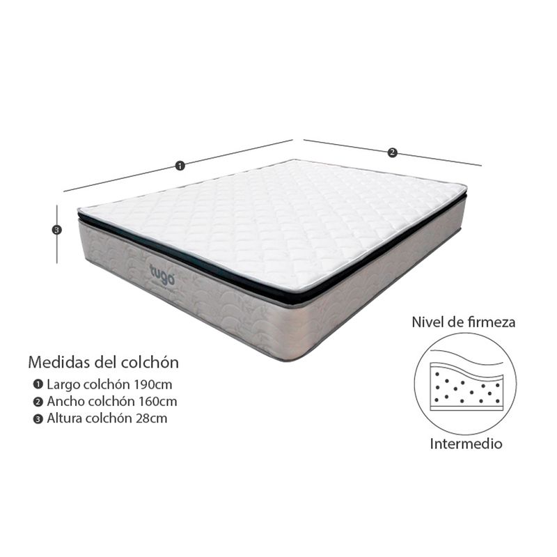 Combo-Colchon-One-Pillow-Extra-Doble-190-160-28Cm-Prot-Almo-Gris-Blanco