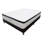 Combo-Colchon-One-Pillow-Semi-Doble-190-120-28Cm-Base-Cama-Gris-Blanco
