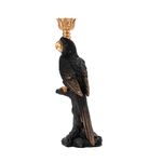 Portavela-Loro-Negro-Dorado