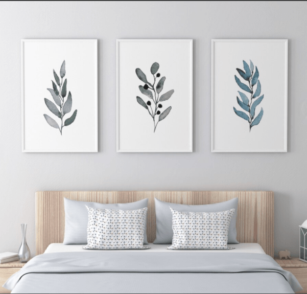 Set-3-Cuadros-Forest-Leaves-60-40-2Cm-Colores-Varios