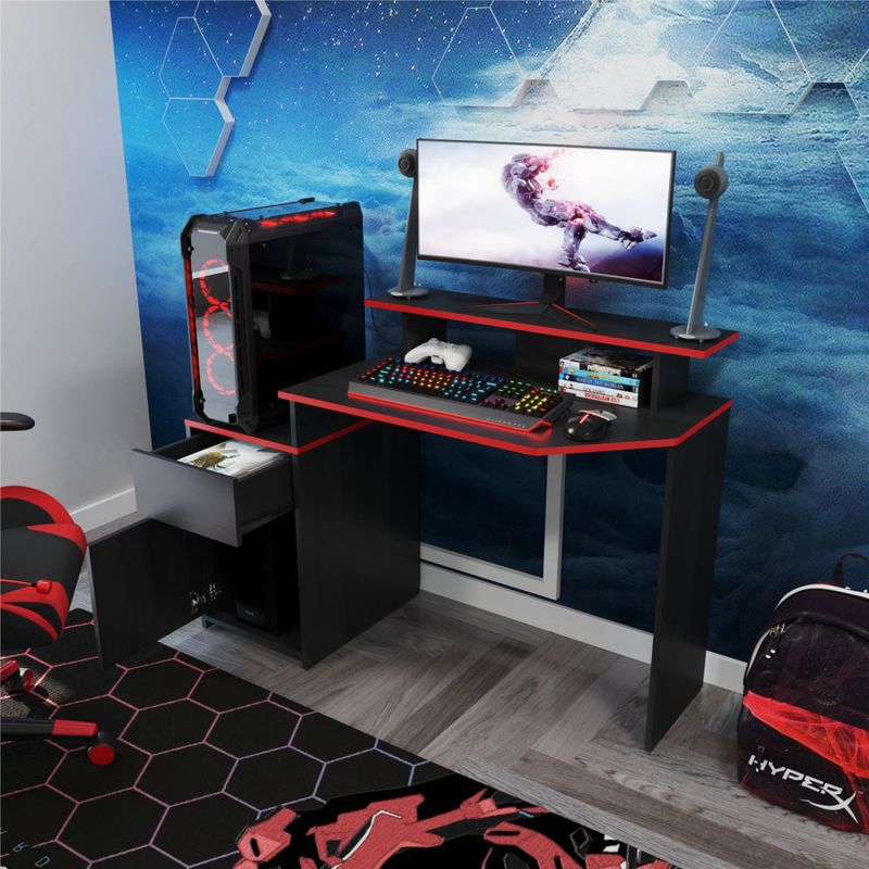 Escritorio-Gamer-Mdina-Wengue-Rojo