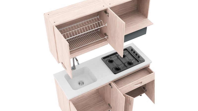 Cocina Ambar Soder y Mali 180 cm Mueble Superior e Inferior con