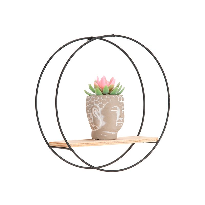 Repisa-Circulo-Wire-Negro-Natural
