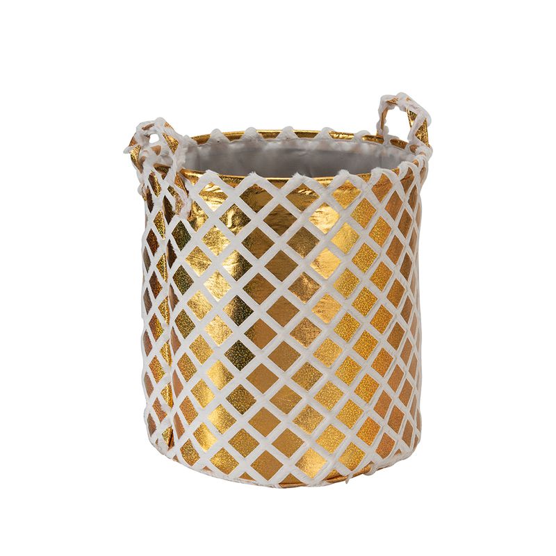 Canasta-C22-Pia-38-38-40Cm-Poliester-Dorado-----------------