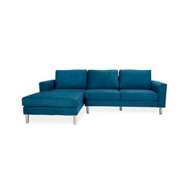 Sofa En L Oregon Izquierdo Azul Pata Cromo