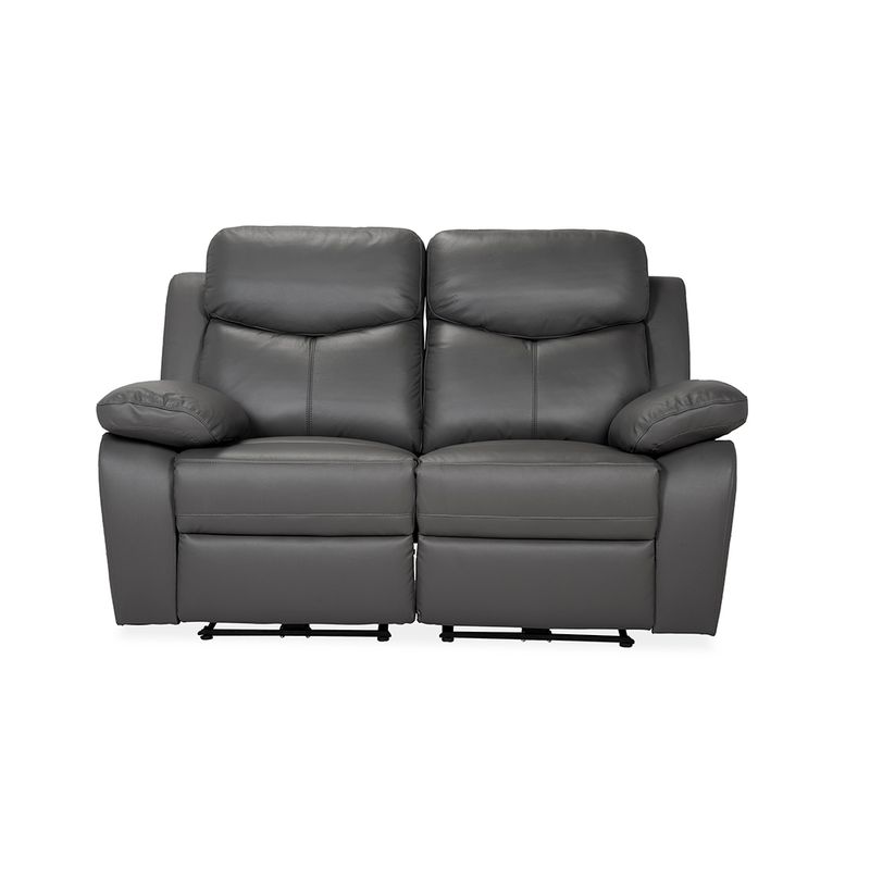 Sofa-Filadelfia-2-Puestos-Reclinable-Elect-Cuero-Pvc-Gris