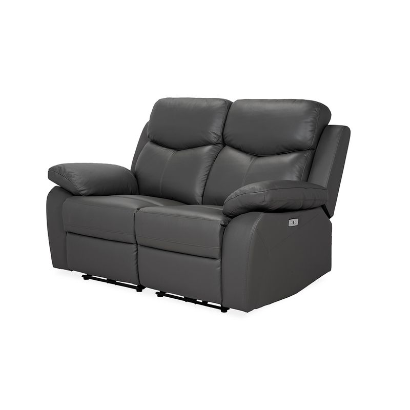 Sofa-Filadelfia-2-Puestos-Reclinable-Elect-Cuero-Pvc-Gris