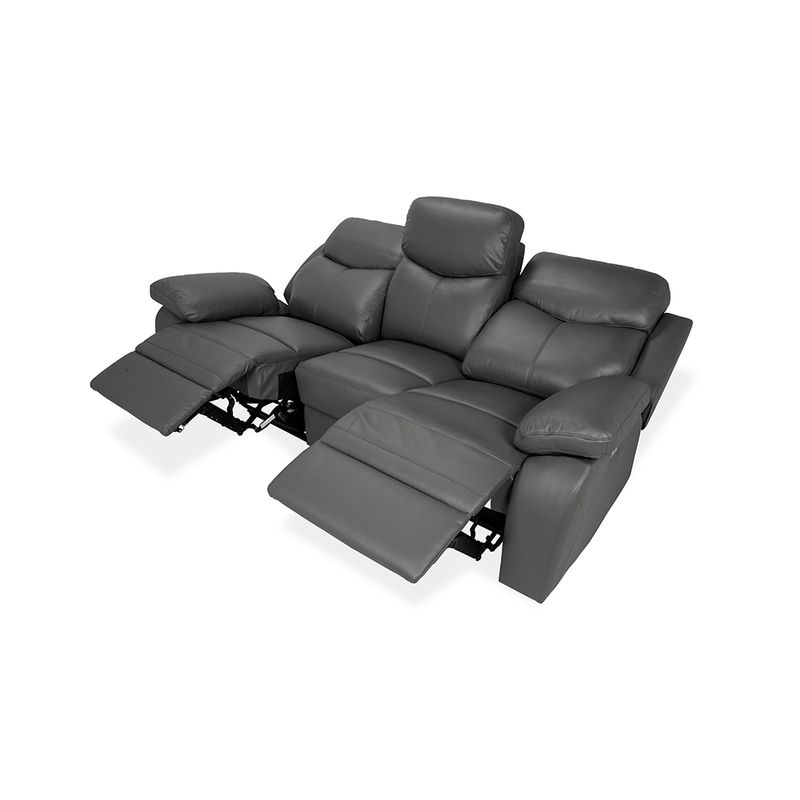 Sofa-Filadelfia-3-Puestos-Reclinable-Elect-Cuero-Pvc-Gris