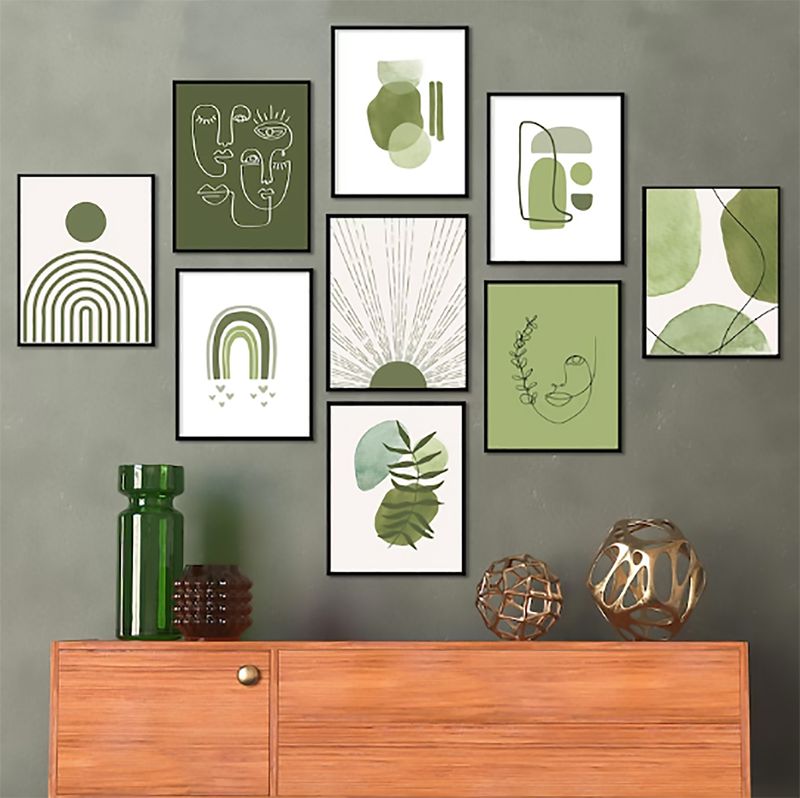Set-9-Cuadros-Geometricos-Verde-60-40-3cm-Mdf