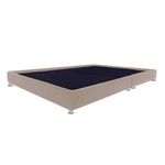 Combo-Base-Cama-Cabecero-Colchon-King-Monaco-Taupe-Pata-Cromada
