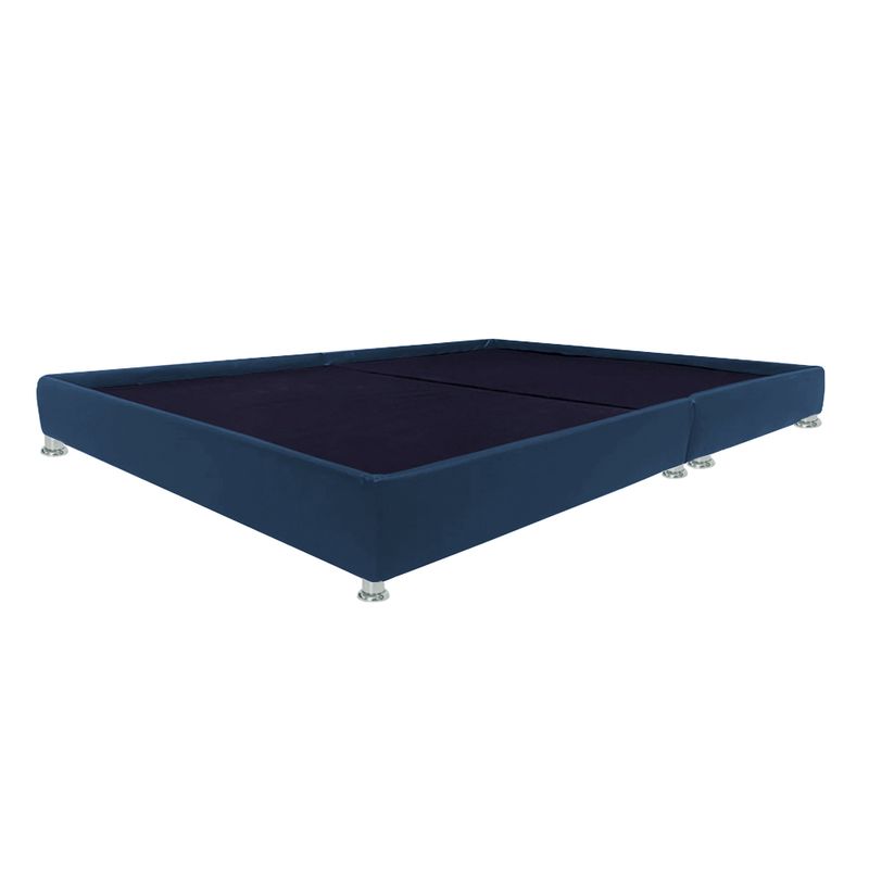 Combo-Base-Cama-Cabecero-Colchon-Extradoble-Dublin-Azul-Indigo-Pata-Cromada