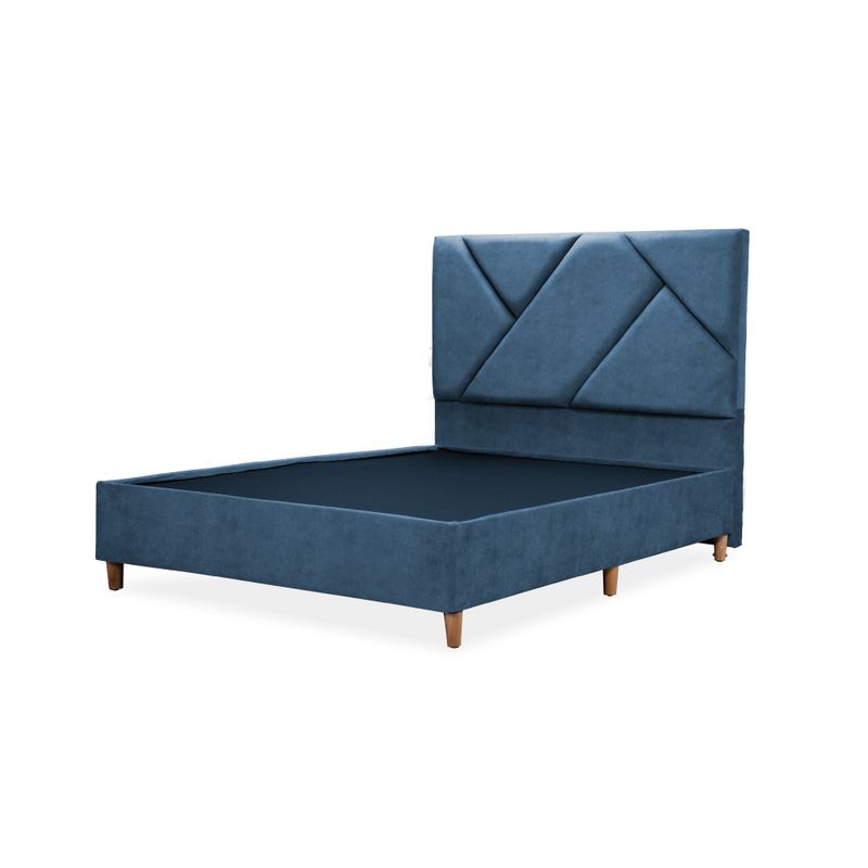 Combo-Base-Cama---Cabecero-Doble-Hampton-Azul