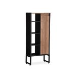 Biblioteca-Oru-Con-Puerta-Laminado-Metal-Nogal-Negro
