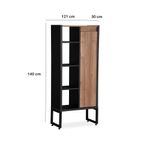 Biblioteca-Oru-Con-Puerta-Laminado-Metal-Nogal-Negro