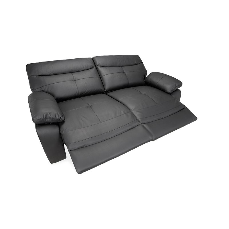 Sofa-Caroline-3-Puestos-Reclinable-Electrico-Cuero-Pvc-Negro