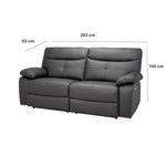 Sofa-Caroline-3-Puestos-Reclinable-Electrico-Cuero-Pvc-Negro