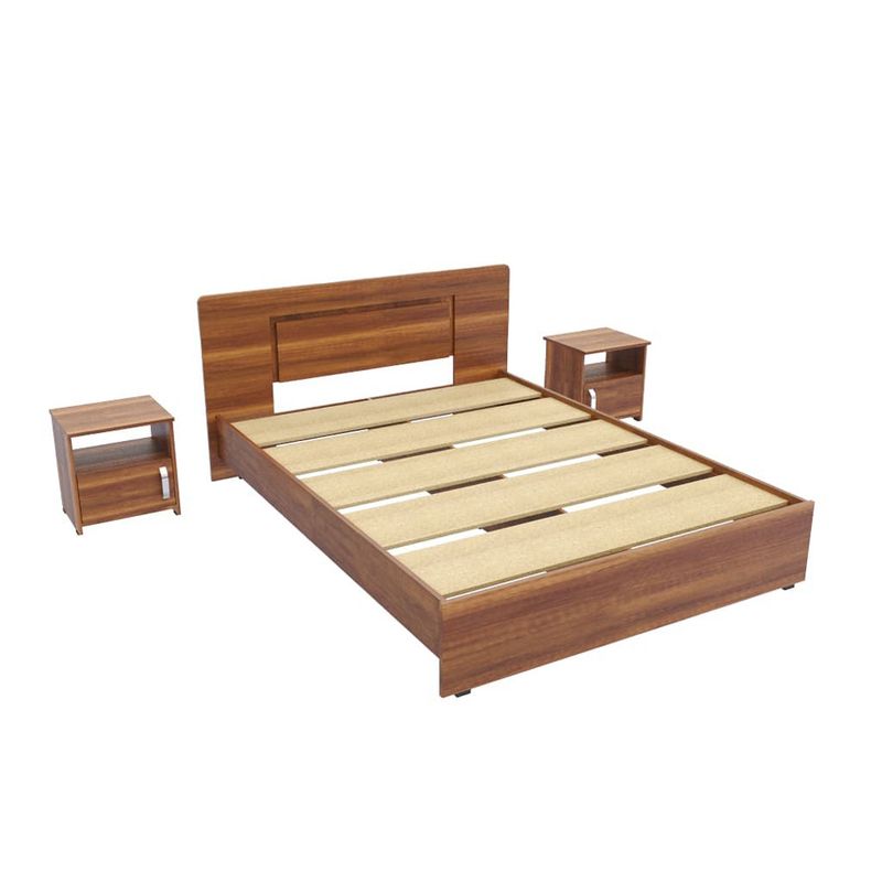 Combo-Cama-Doble---2-Mesas-De-Noche-Cyrus-Caramelo