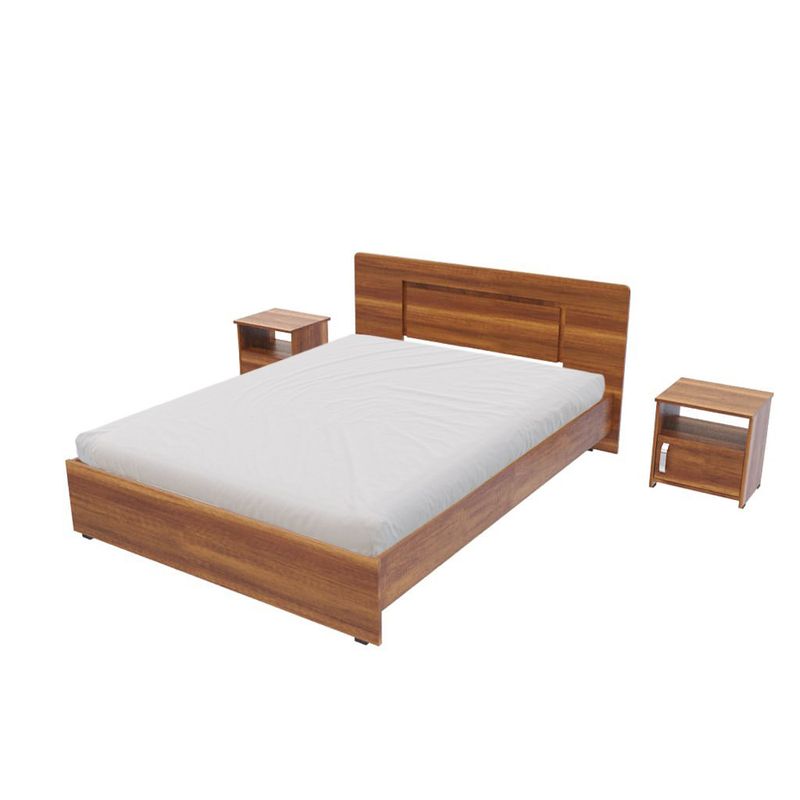 Combo-Cama-Doble---2-Mesas-De-Noche-Cyrus-Caramelo