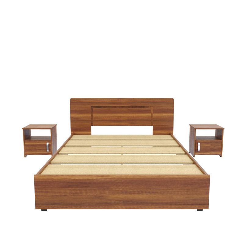 Combo-Cama-Doble---2-Mesas-De-Noche-Cyrus-Caramelo