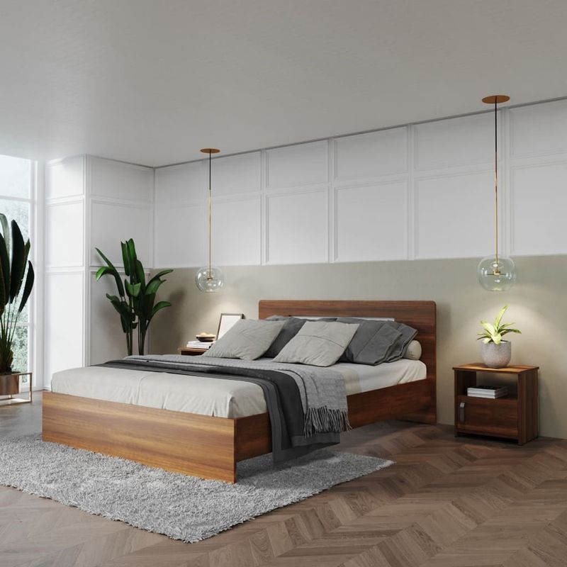 Combo-Cama-Doble---2-Mesas-De-Noche-Cyrus-Caramelo