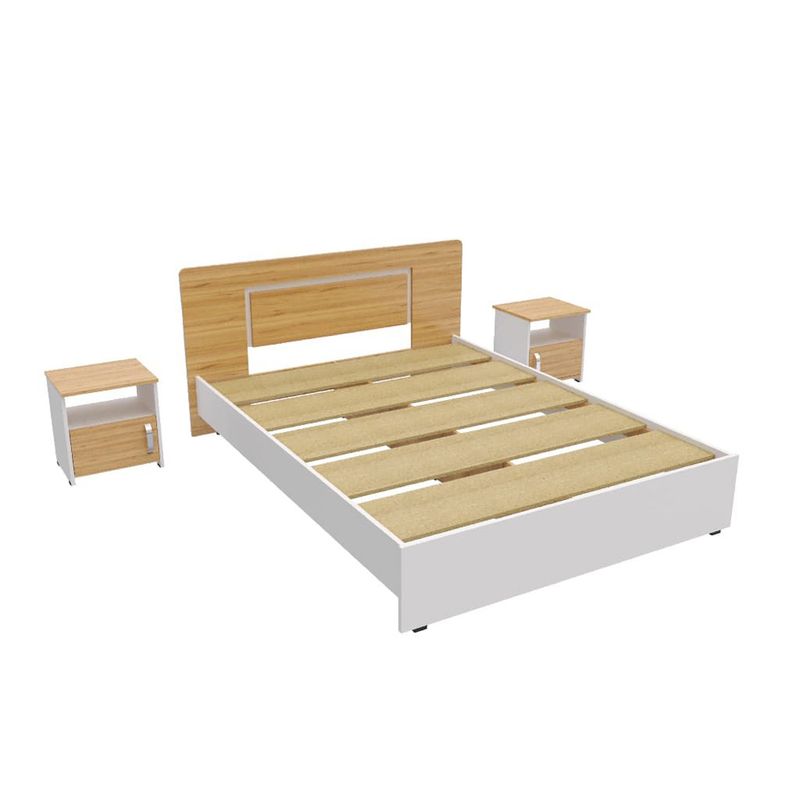 Combo-Cama-Doble---2-Mesas-De-Noche-Cyrus-Blanco-Duna
