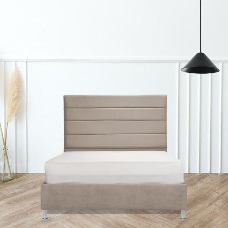 Combo-Base-Cama-Cabecero-Colchon-Semidoble-Horizon-Taupe-Pata-Cromada