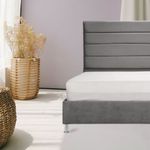 Combo-Base-Cama-Cabecero-Colchon-Doble-Horizon-Gris-Plata-Pata-Cromada