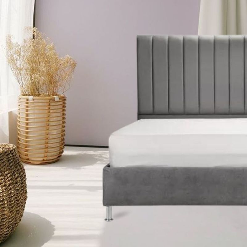 Combo-Base-Cama-Cabecero-Colchon-Doble-Monaco-Gris-Plata-Pata-Cromada