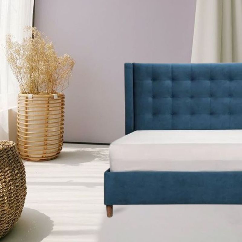 Combo-Base-Cama-Cabecero-Colchon-Doble-Venus-Azul-Indigo-Pata-Natural