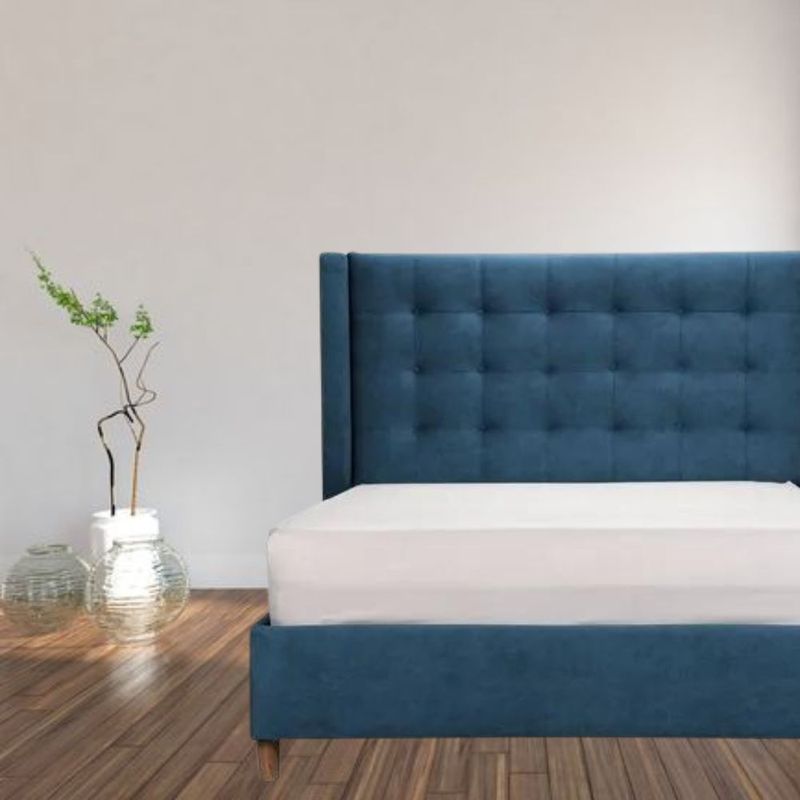 Combo-Base-Cama-Cabecero-Colchon-Extradoble-Venus-Azul-Indigo-Pata-Natural-In