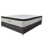 Combo-Base-Cama-Cabecero-Colchon-King-Venus-Azul-Indigo-Pata-Cromada