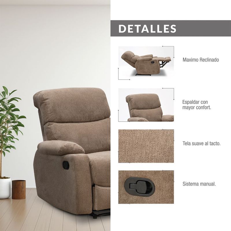 Poltrona-Velara-Reclinable-Manual-Taupe