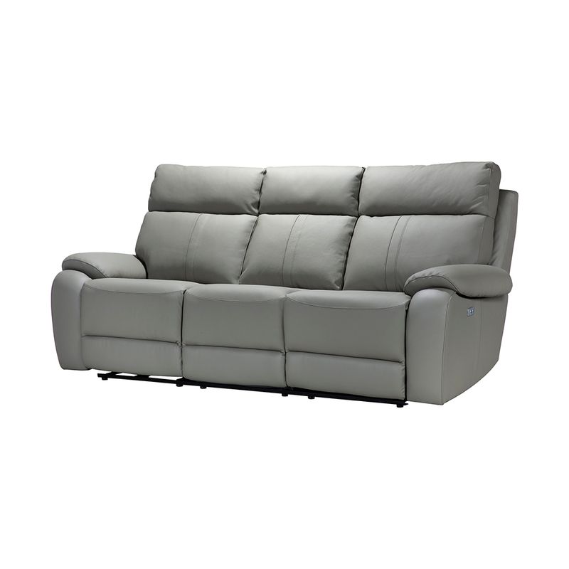 Sofa-Tamis-3-Puestos-Reclinable-Electrico-Cuero-Pvc-Gris