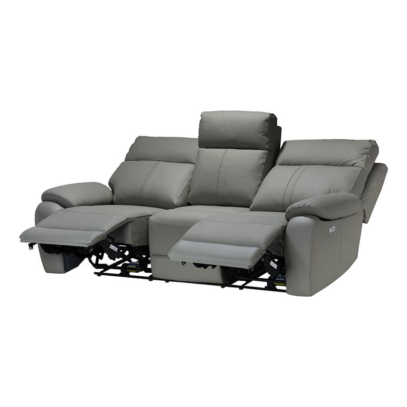 Sofa-Tamis-3-Puestos-Reclinable-Electrico-Cuero-Pvc-Gris