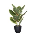 Planta-Artificial-Arbol-de-Caucho-Plastico-Verde-Amarillo