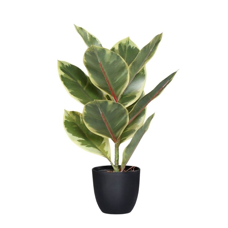 Planta-Artificial-Arbol-de-Caucho-Plastico-Verde-Amarillo